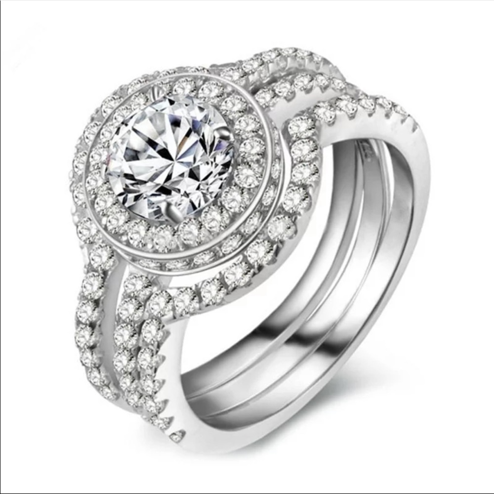 New s925 silver white diamond Valentine’s Day Ring - Picture 3 of 6